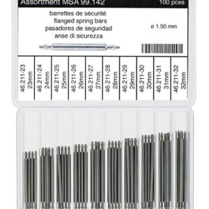 Sortiment Federstege 215E Edelstahl weiß, Ø 1,5 Länge 23-32mm, Zapfen mit Ansatz