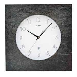 AMS Funk-Wanduhr Naturschiefer
