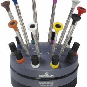 Schraubendreher-Sortiment 10 Stück auf Drehsockel Superalloyklingen Bergeon