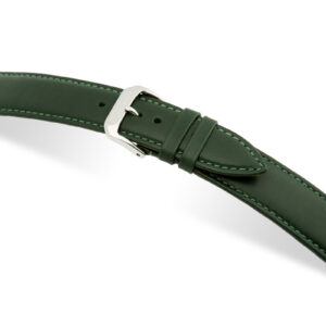 SELVA Lederband zum einfachen Wechseln 14mm forstgrün mit Naht - MADE IN GERMANY