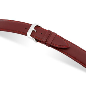 SELVA Lederband zum einfachen Wechseln 20mm bordeaux mit Naht - MADE IN GERMANY