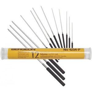 Reibahlen-Satz Bergeon Ø 0,33 bis 2,34mm, Set mit 12 Stück