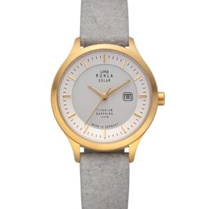 Uhren Manufaktur Ruhla - Armbanduhr Solar Ø 30mm Titan/ Band vegan grau