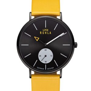Uhren Manufaktur Ruhla - Quarz-Armbanduhr - Lederband gelb