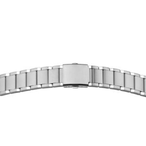 Metallband Edelstahl 22mm weiß poliert/mattiert mit Faltschließe gerader Anstoß