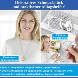 Kette mit Katzen-Anhänger UND Lupe