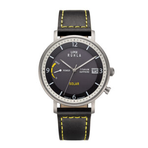 Uhren Manufaktur Ruhla - Armbanduhr Solar Ø 41mm Titan/ Lederband schwarz