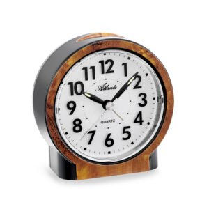 Atlanta 2173/20 Quarzwecker schwarz/nussbaum