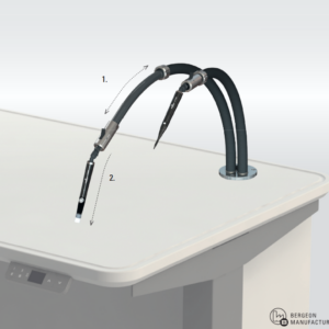 Staubausbläser und Vakuumbürste mit 2 flexiblen Rohren, starr Bergeon