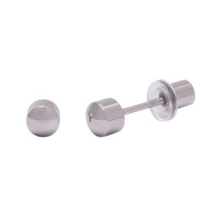 Ohrlino Erstohrstecker Zylinder abgerundet 4mm, weiß