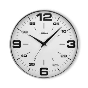 Atlanta 4552/0 Quarzwanduhr silber / weiß