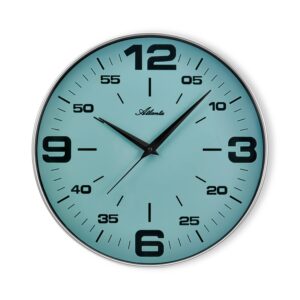 Atlanta 4552/6 Quarzwanduhr silber / türkis