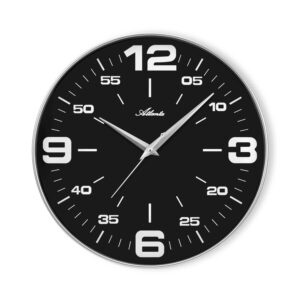 Atlanta 4552/7 Quarzwanduhr silber / schwarz