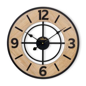Atlanta 4568 Quarzwanduhr schwarz / eiche