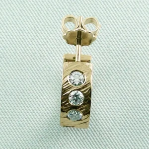 3/4 Creole Gold Ohrstecker mit drei Diamanten zusammen 0,21 ct