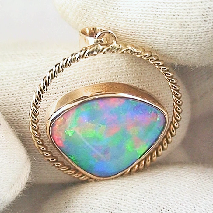 A00409 1 18k gelbgold anhaenger mit top white opal goldschmuck sicher online bestellen