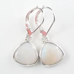 White Opal Ohrhänger 1,71 ct. + 1,65 ct. aus 935er Silber Ohrhänger