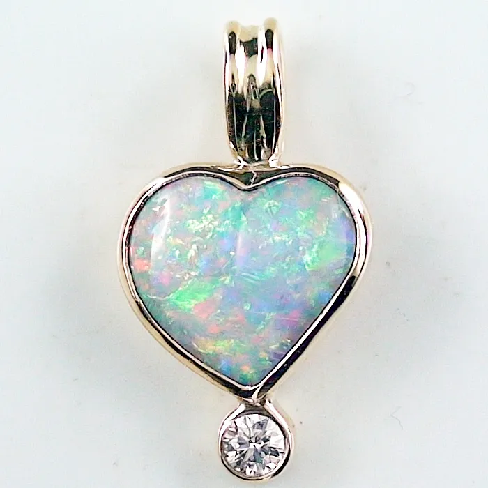 A00612 1 18k gelbgold anhaenger mit herz opal und diamant luxusschmuck sicher online bestellen