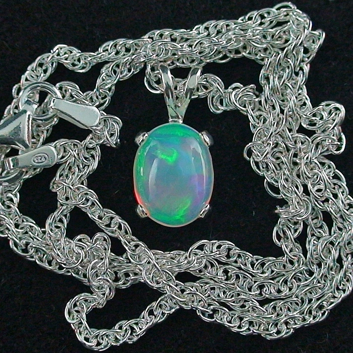 A00635 1 925er silber anhaenger und kette mit white opal silberschmuck sicher online bestellen