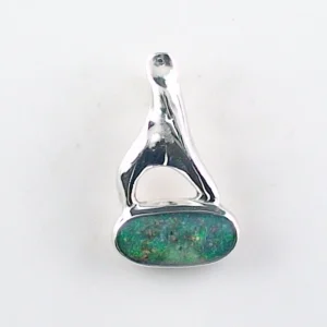 Massiver 935er Silberanhänger mit 0,81 ct. Boulder Opal