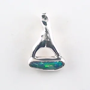 Massiver 935er Silberanhänger mit 0,59 ct. Black Opal