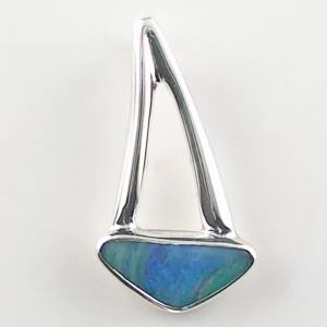 935 Silber Anhänger mit 0,99 ct. Black Picture Opal – Eleganter Designer-Anhänger mit Black Picture Opal aus Lightning Ridge