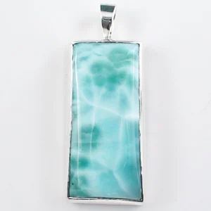 935 Silber Anhänger mit 21,46 ct. Larimar – Handgefertigter Silberanhänger mit karibischem Larimar