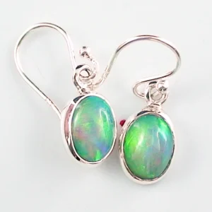 925 Sterling Silber Ohrhänger mit 0,96 ct. + 1,22 ct. Welo Opalen
