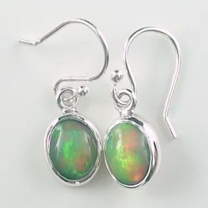 925 Sterling Silber Ohrhänger mit 1,07 ct + 1,09 ct Welo Opalen