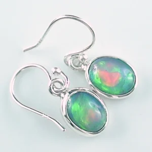 925 Sterling Silber Ohrhänger mit 1,47 ct + 1,15 ct Welo Opalen