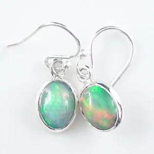 925 Sterling Silber Ohrhänger mit 1,14 ct + 0,98 ct Welo Opalen