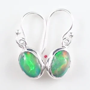 925 Sterling Silber Ohrhänger mit 1,09 ct + 1,33 ct Welo Opalen