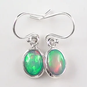 925 Sterling Silber Ohrhänger mit 0,86 ct + 0,93 ct Welo Opalen