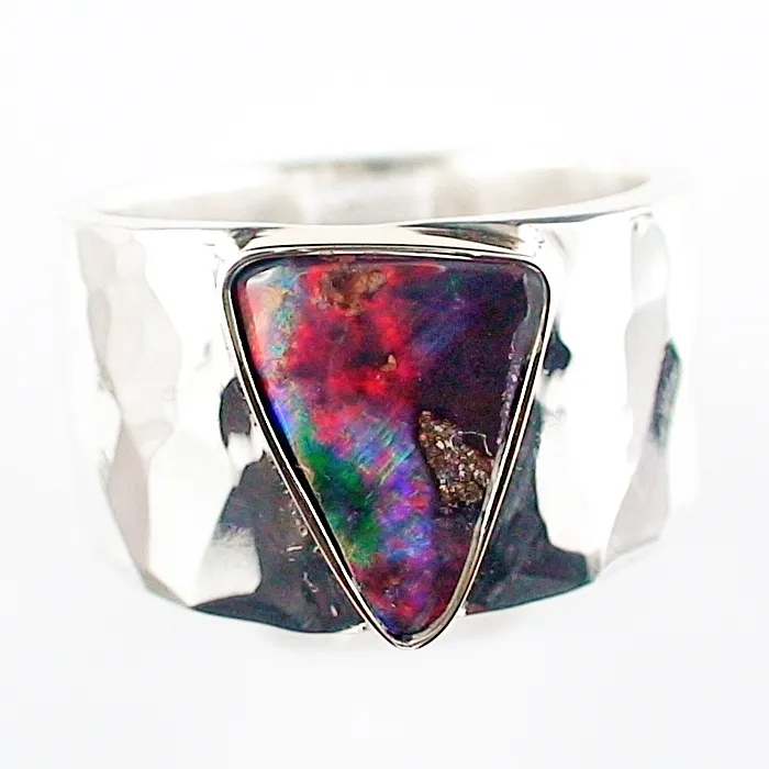 B00316 1 925er silberring mit boulder opal in 18k gelbgold gefasst silberschmuck sicher online bestellen