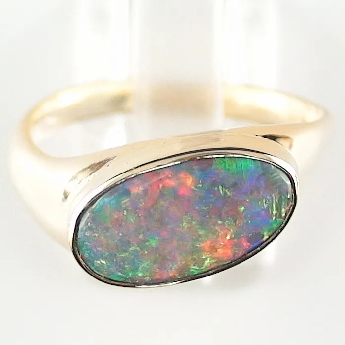 B00320 1 18k gelbgoldring mit semi black opal goldschmuck sicher online bestellen