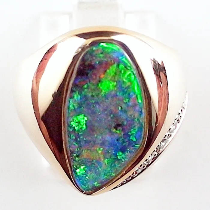 B00455 1 18k gelbgold ring mit boulder opal und diamanten designer ringe online kaufen
