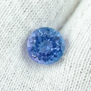 AAA Tansanit 1,35 ct Brillant Rund multifacettiert Schmuckstein  6,89 x 4,19 mm