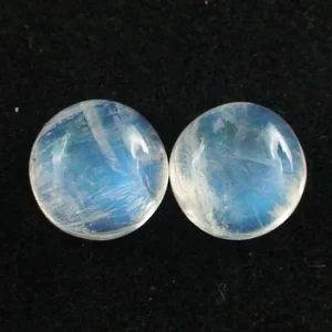 6,51 + 5,83 ct. Mondsteine mit  Blautönen - Mondsteine Pärchen mit Zertifikat