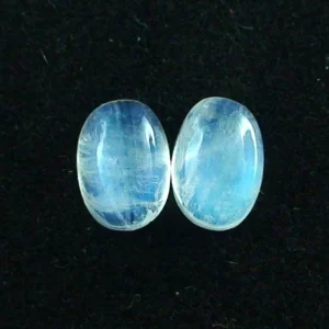 3,93 + 3,78 ct. Mondstein Pärchen mit  Blautönen