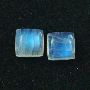 4,04 + 3,81 ct. Mondsteine mit  Blautönen - Mondsteine Pärchen mit Zertifikat