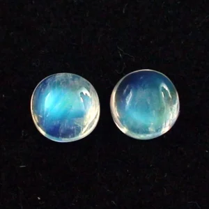 2,92 + 3,18 ct. Mondsteine mit  Blautönen - Mondsteine Pärchen mit Zertifikat