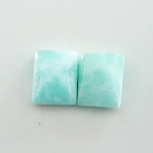 3,99 + 4,04 ct. Larimar Edelstein Pärchen für Ohrstecker / Ohrhänger