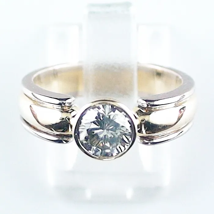IKA0010 1 18k gelbgold weissgold diamant ring kundenschmuck im auf kommission verkaufen