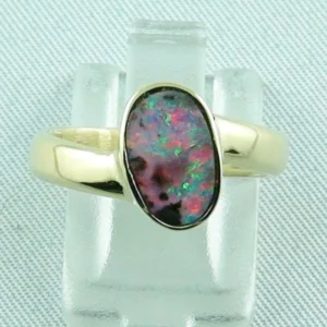 Massiver 585 14k Goldring mit 1,80 ct Boulder Opal