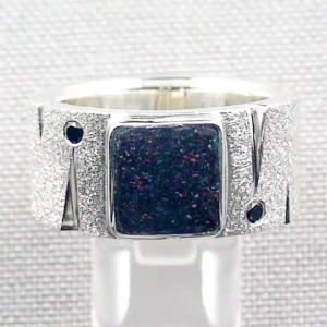 Konfigurator Massiver Herrenring mit  Fairy Boulder Opal & Diamanten in Silber oder Gold