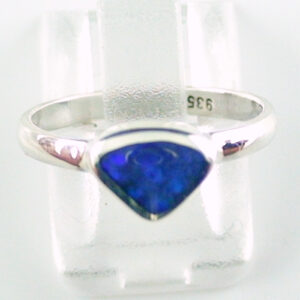 Opal Ring aus 935er Silber mit blauem 0,60 ct. Black Opal