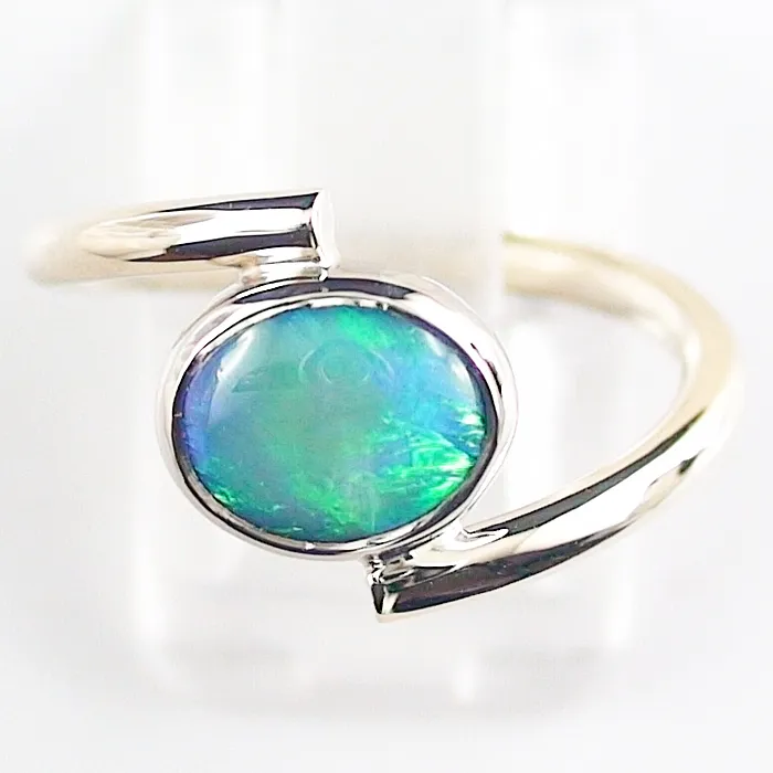 R00418 1 14k palladium weissgold ring mit top gem black crystal opal goldschmuck sicher online kaufen