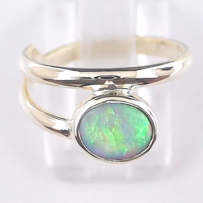 R00428 1 14k gelbgold ring mit white opal goldringe sicher online bestellen