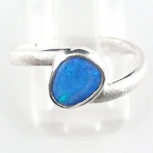 Opal Ring aus 935er Silber mit 0,69 ct. Black Crystal Opal