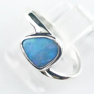 Opal Ring aus 935er Silber mit 0,90 ct. Black Crystal Opal